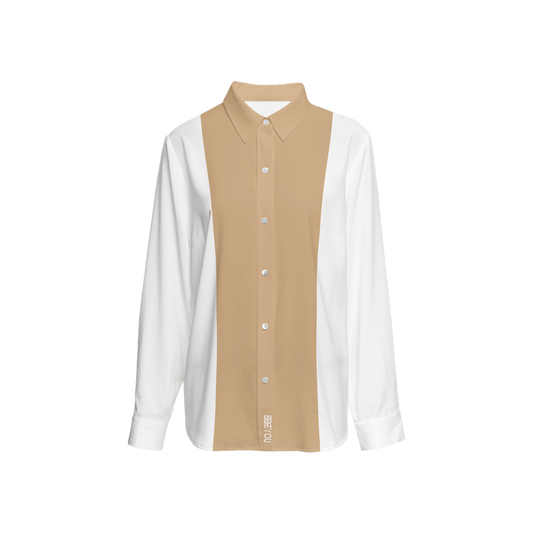 Be-Poppin Women's Recycled Carmel Button Up Blouse