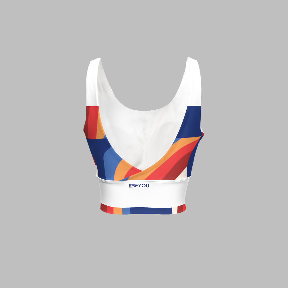 Geometric Puzzle Women Sustainable BeYou Sports Bra