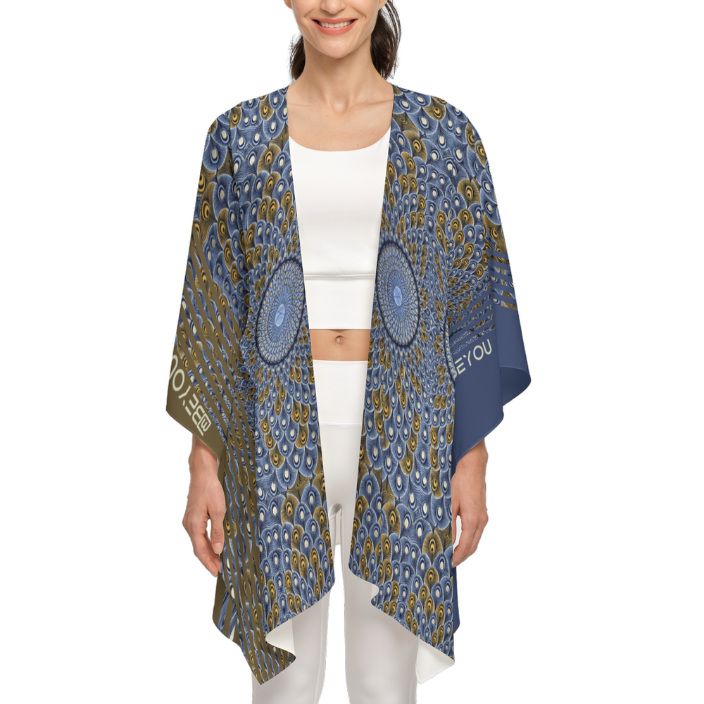 Feather-Me Women's Recycled Blue Wrap Coverup