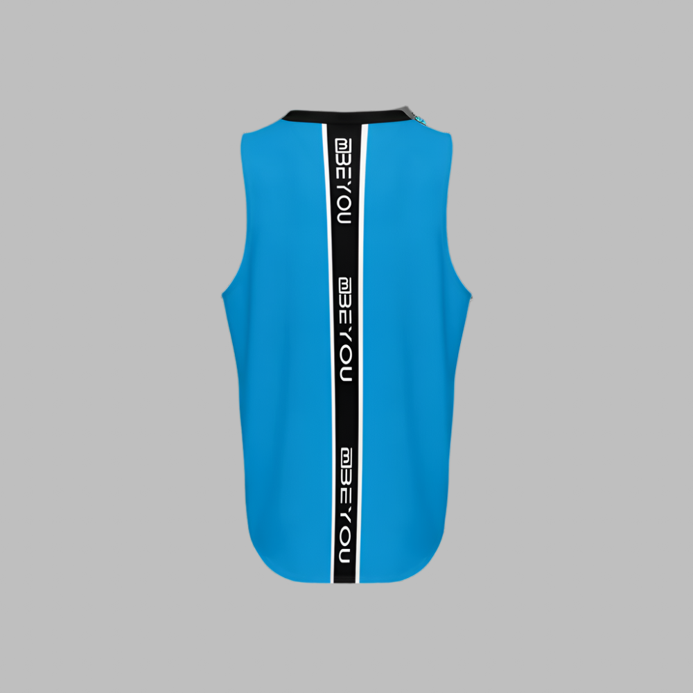 Be-Sporty Men's Recycled Aqua Blue Tank Top