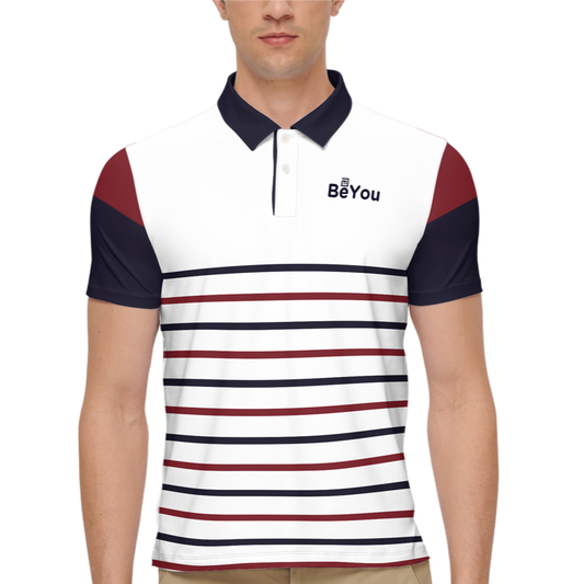 Navy Slim Fit Men’s Short-Sleeve Sustainable Polo Shirt