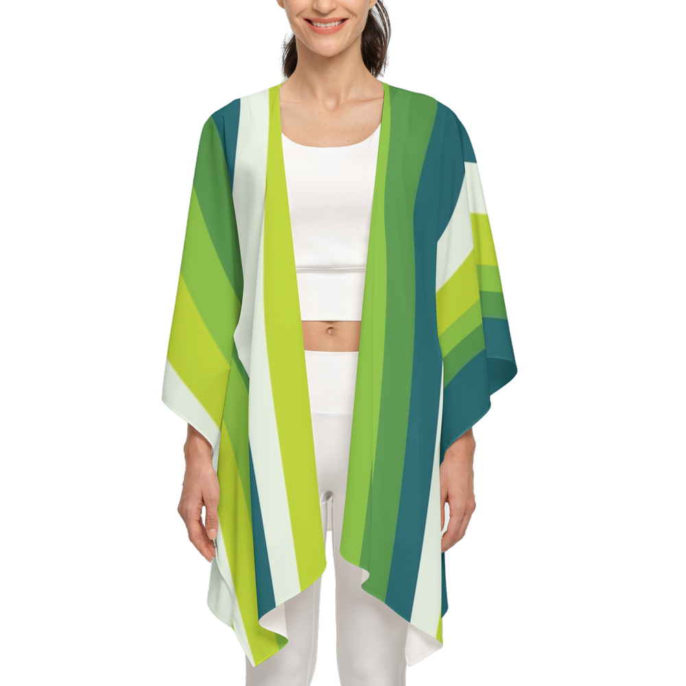 Green Multi Patchwork Sustainable Wrap CoverupGreen