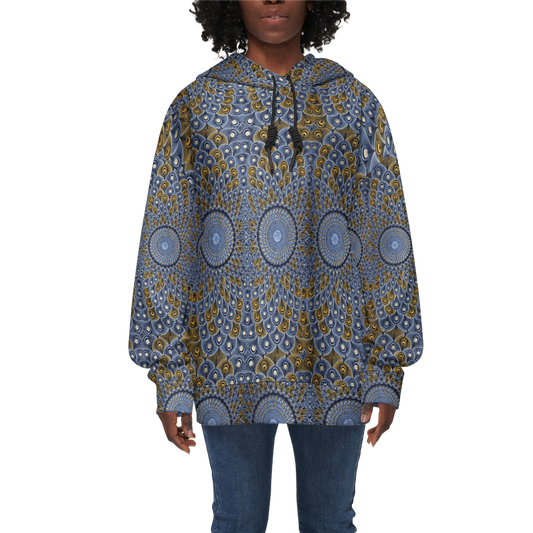 Blue Peacock Relaxed Fit Sustainable Hoodie