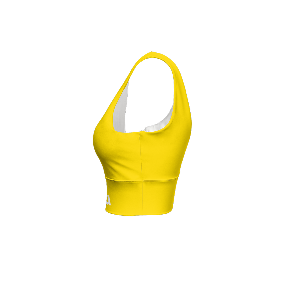 Yellow Longline V-Shape-Back Sustainable Sports Bra