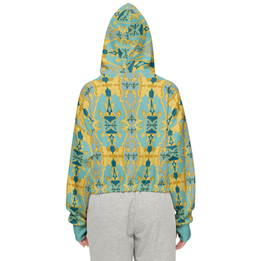 Sunburst Women Cropped Full-Zip Sustainable Hoodie