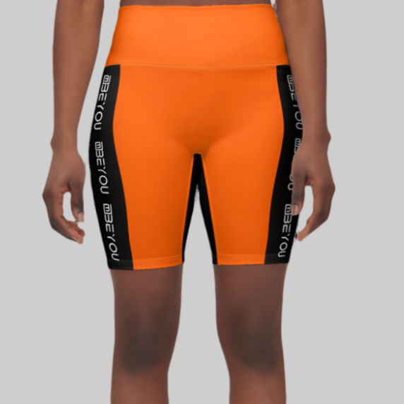 Be-Shapely Women's Recycled Orange Bike Shorts