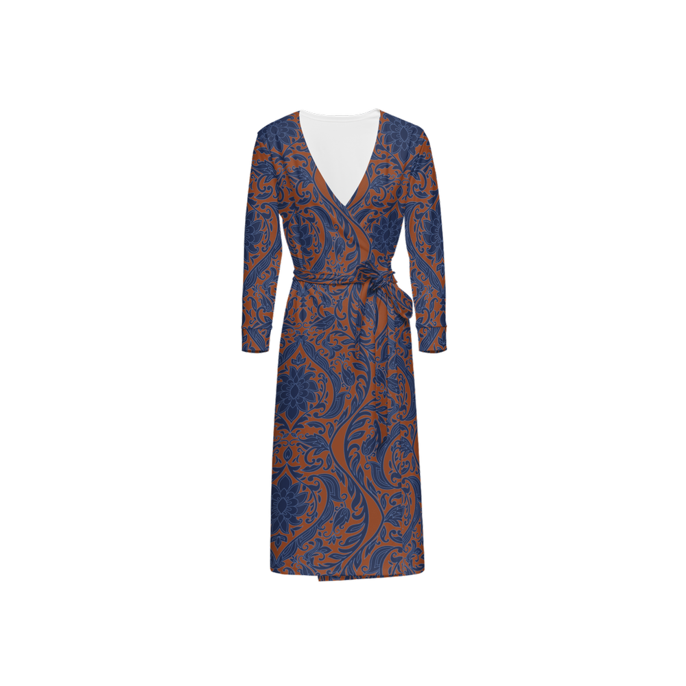 Chicago Football Inspired ¾ Sleeve Sustainable Wrap Dress