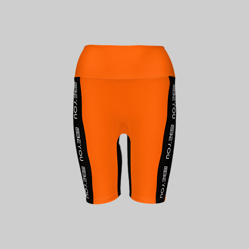 Be-Shapely Women's Recycled Orange Bike Shorts