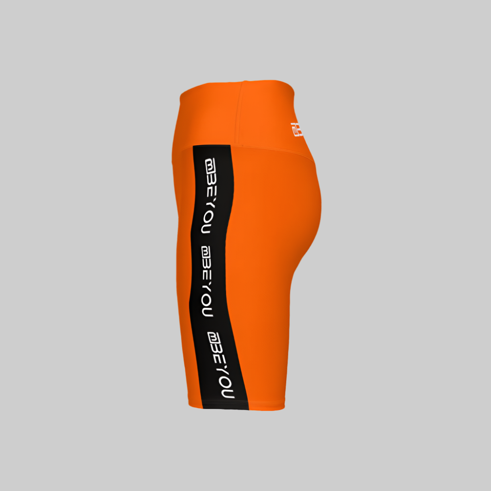 Be-Shapely Women's Recycled Orange Bike Shorts