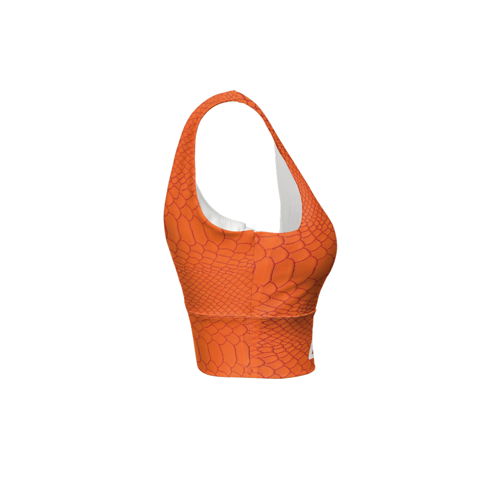 Orange Crocodile Faux Sustainable Sports Bra – BeYou Multiwear