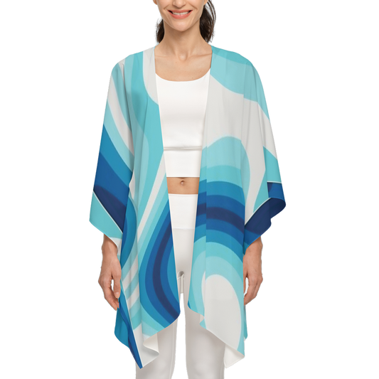 Blue Multi Patchwork Sustainable Wrap Coverup