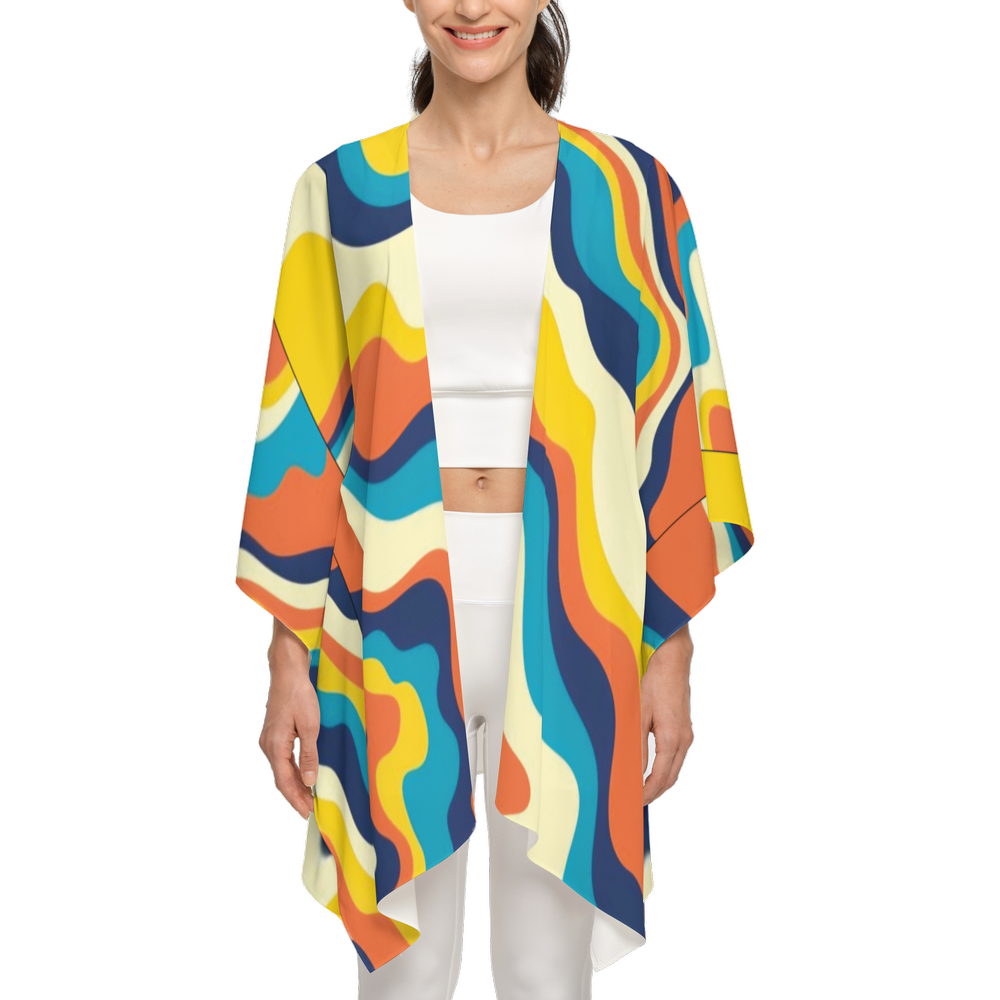 Wave Multi Patchwork Sustainable Wrap CoverupGreen