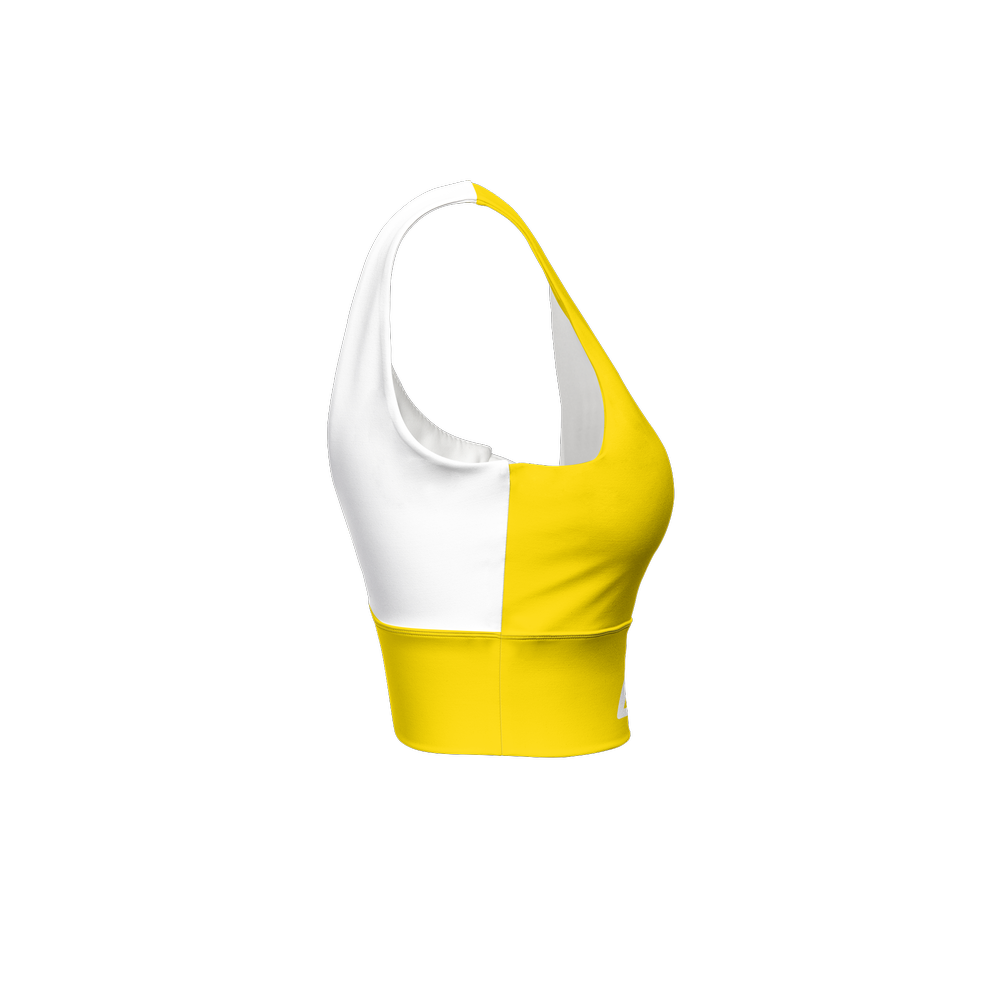Yellow Longline V-Shape-Back Sustainable Sports Bra