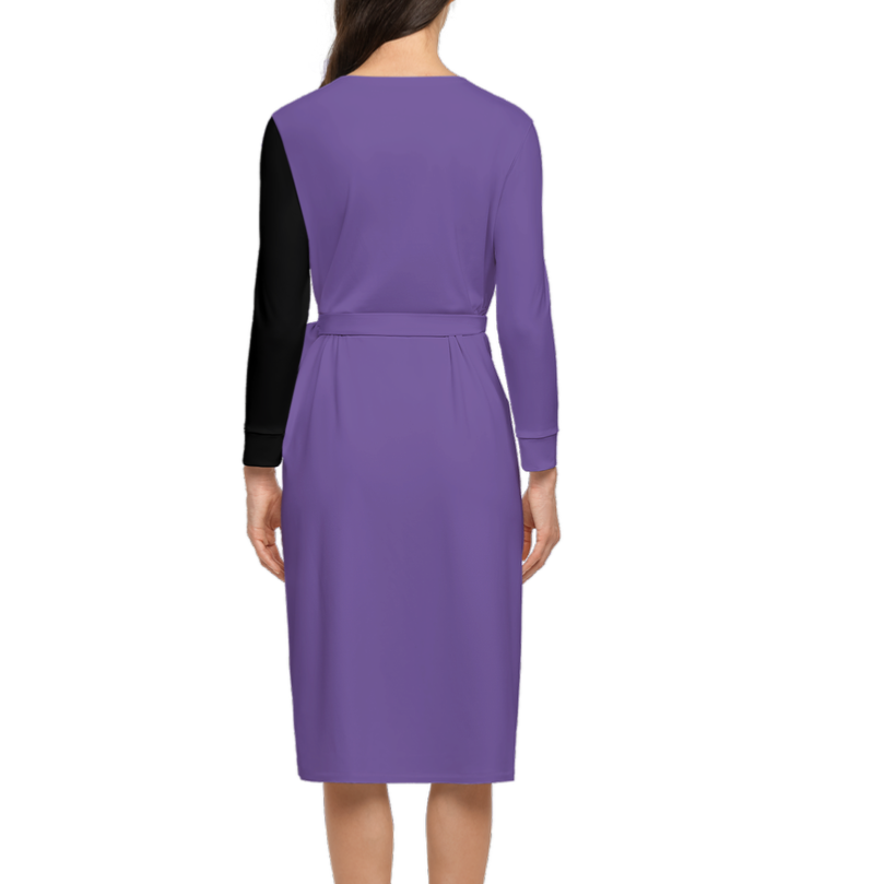 Eco Earth Purple Women’s ¾ Sleeve Sustainable Wrap Dress