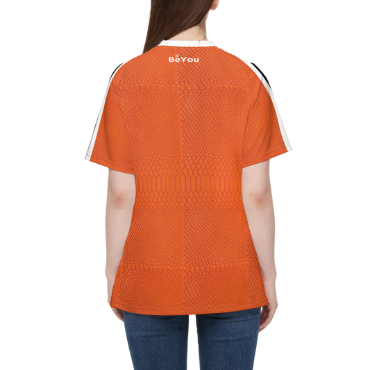 Orange Crocodile Women’s Athletic Sustainable T-Shirt Jersey