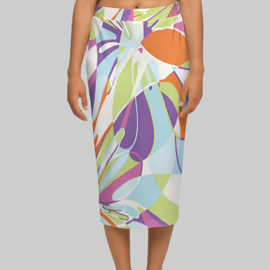 Summer Passion Women’s Back Split Sustainable Pencil Skirt-Heavy Knit
