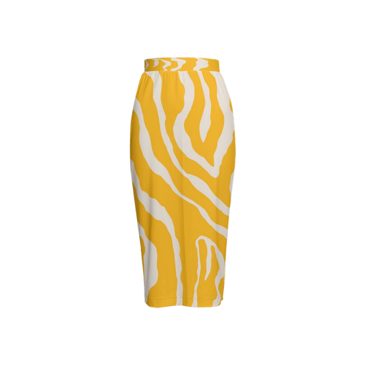 Yellow Sunshine Women’s Back Split Sustainable Pencil Skirt Knit