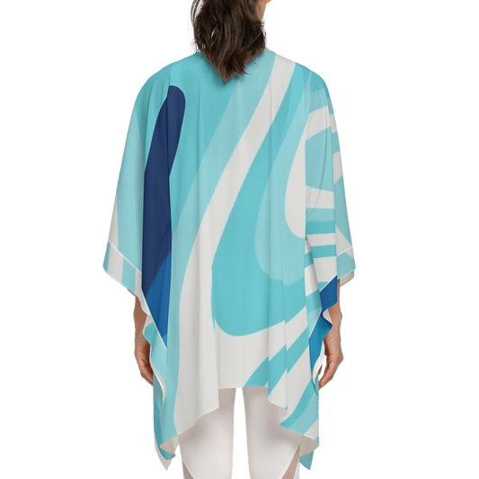 Blue Multi Patchwork Sustainable Wrap Coverup