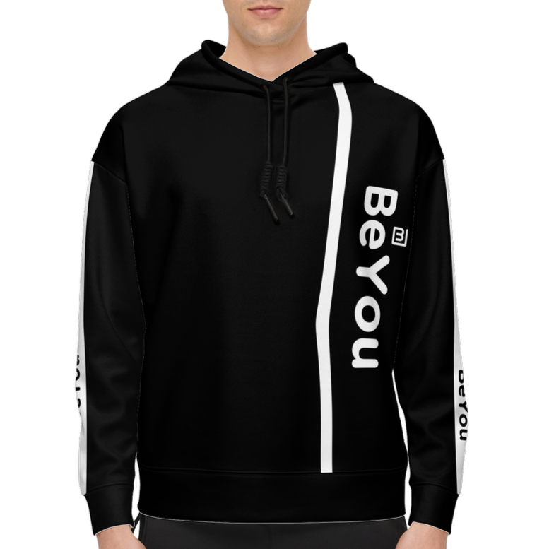 White & Black Casual Relaxed Fit Sustainable BeYou Hoodie