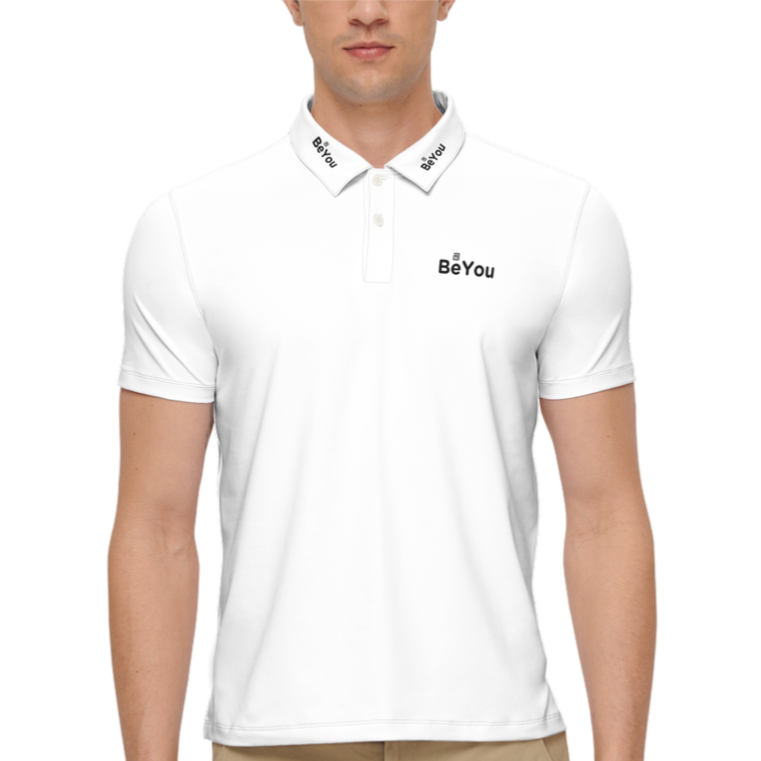 White Men’s Slim-Fit Short-Sleeve Sustainable Polo Shirt
