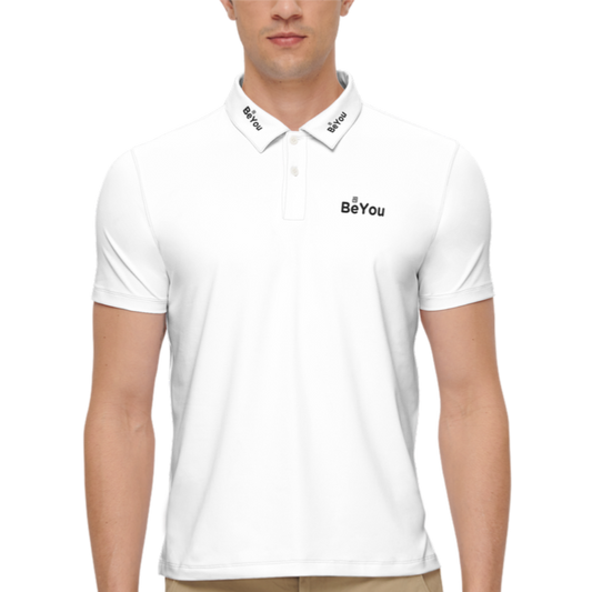 White Men’s Slim-Fit Short-Sleeve Sustainable Polo Shirt