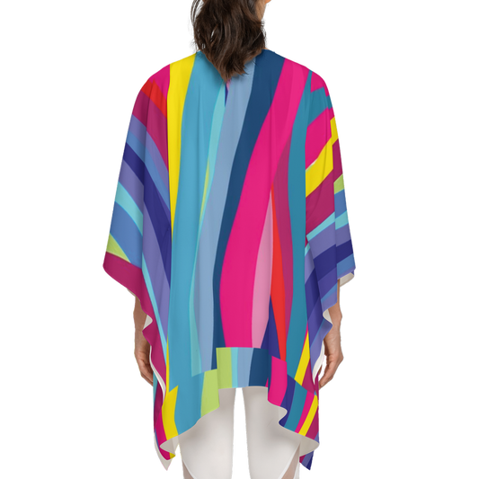 Rainbow Multi Patchwork Sustainable Wrap Coverup