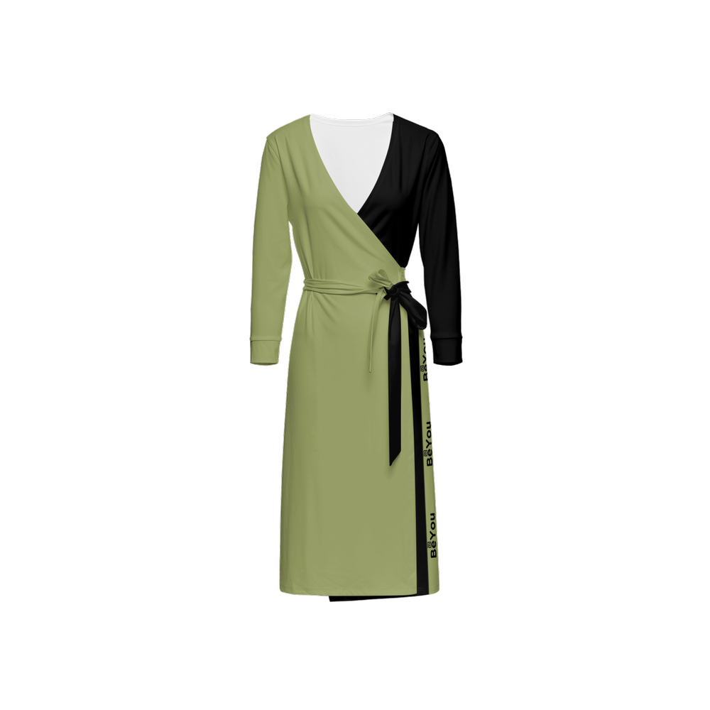 Eco Earth Green Women’s ¾ Sleeve Sustainable Wrap Dress