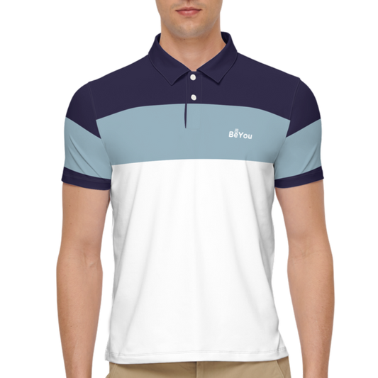 Beaming Blue Men’s Slim Fit Short-Sleeve Sustainable Polo Shirt