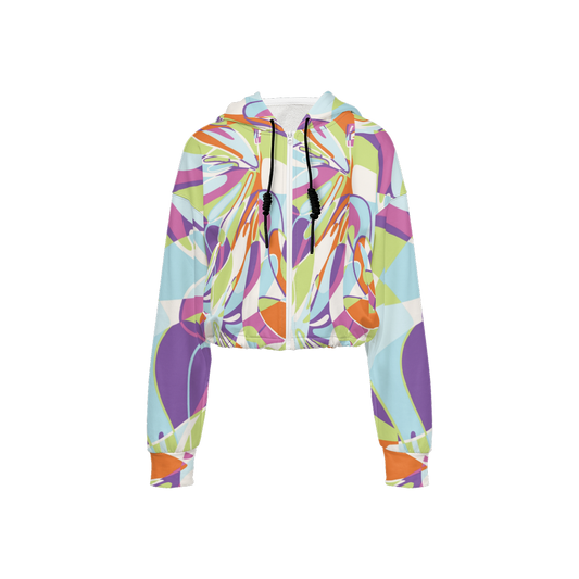 Summer Passion Women Cropped Sustainable Full-Zip Hoodie