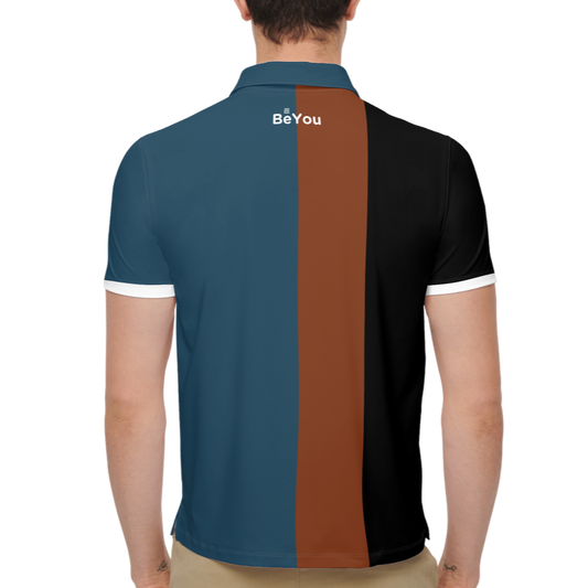 Black Block Colors Men’s Slim Fit Short-Sleeve Sustainable Polo Shirt