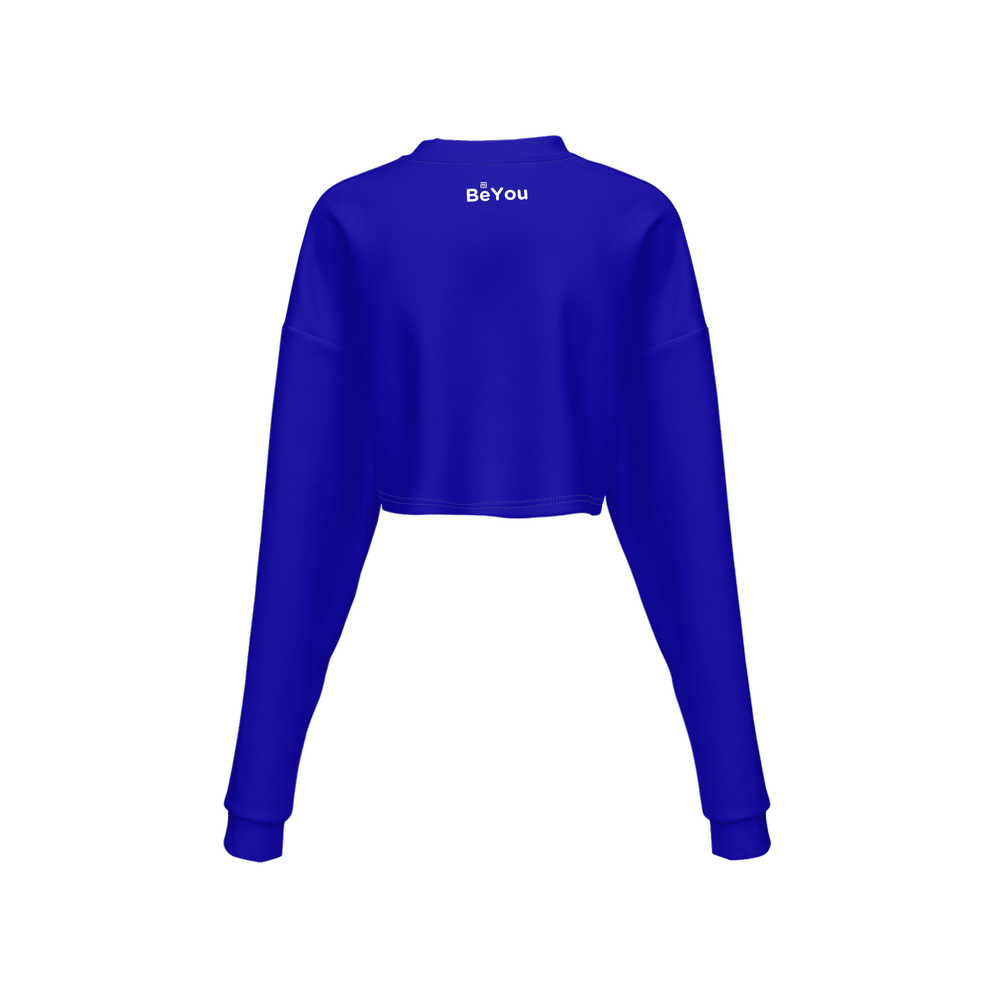 BeYou Blue Mix Cropped Sustainable Crewneck Sweatshirt