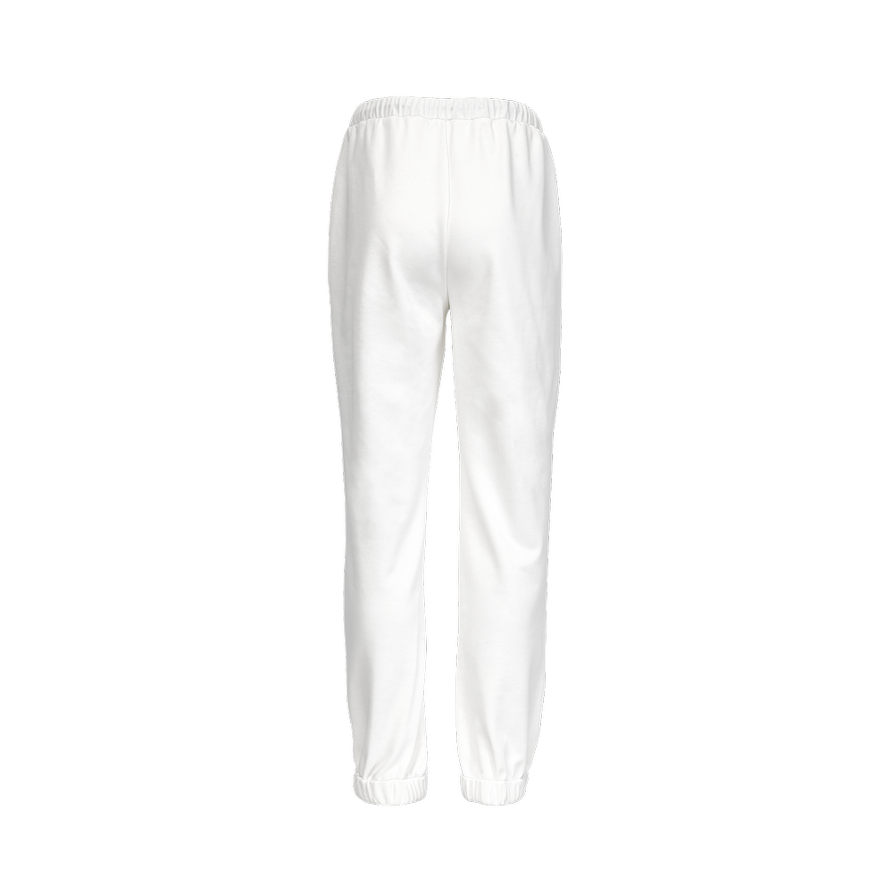 White Vertical Casual Fit Jogging Sustainable Pants