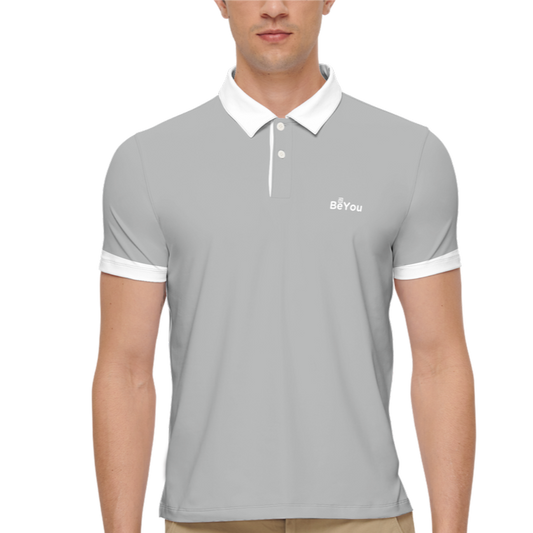 Grey Men’s Slim Fit Short-Sleeve Sustainable Polo Shirt