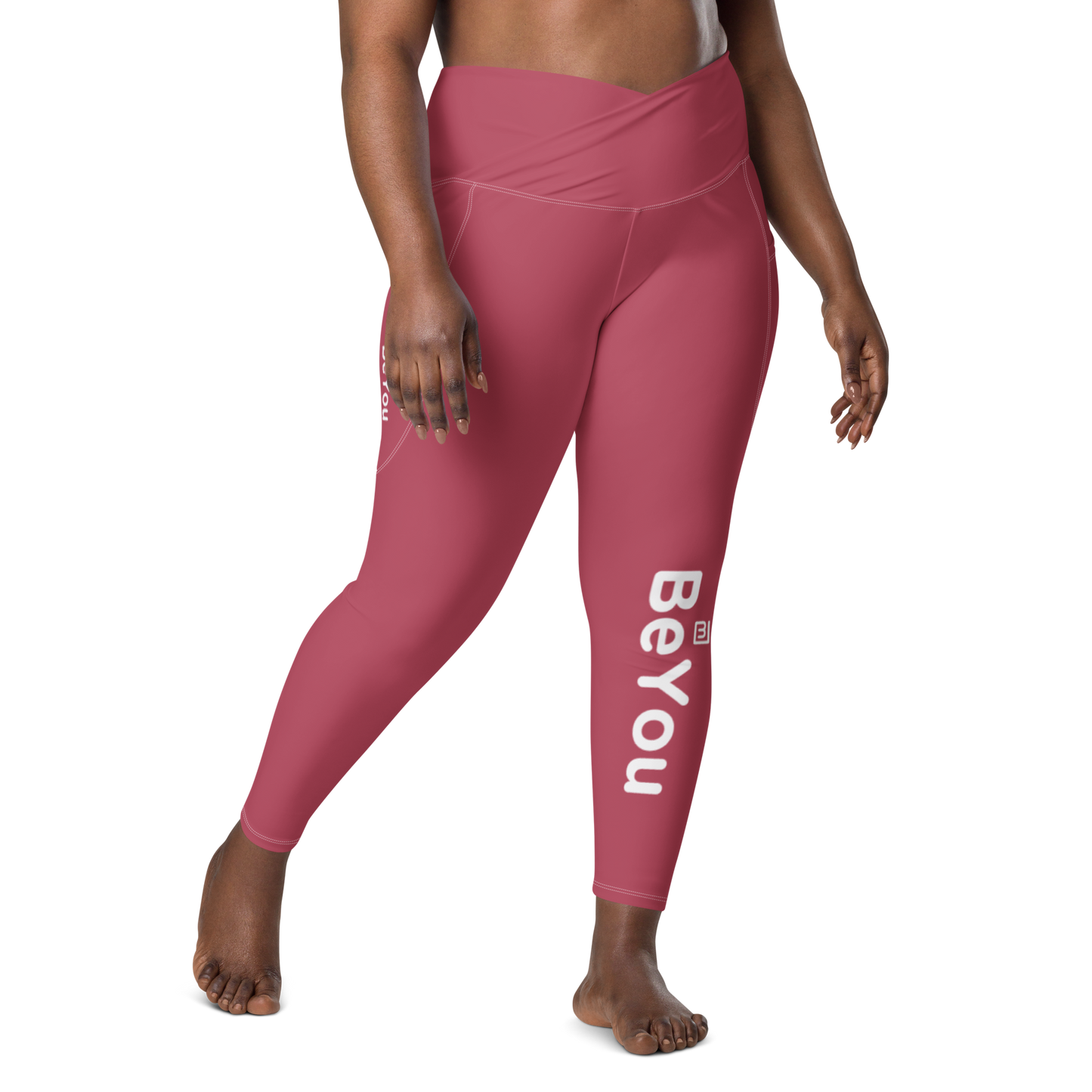Hippie Pink Crossover Leggings with Pockets