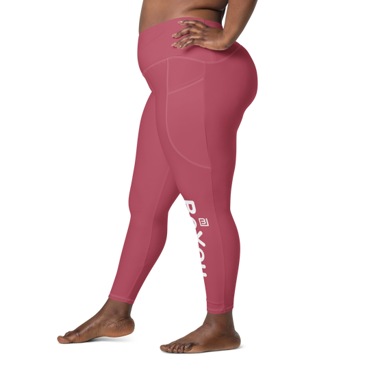Hippie Pink Crossover Leggings with Pockets