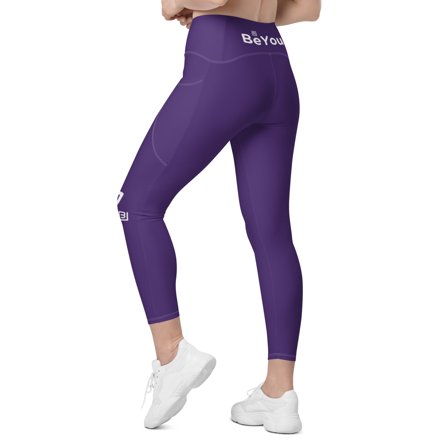 Purple Crossover Leggings with Pockets