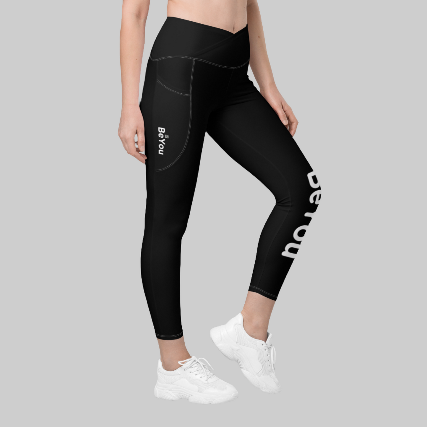 Classic-Cute Crossover Black Recycled Pocket Leggings