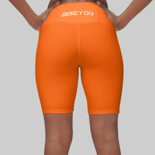 Be-Shapely Women's Recycled Orange Bike Shorts