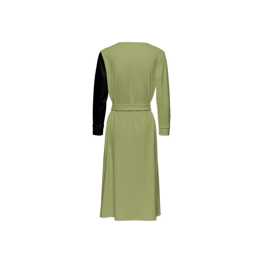 Eco Earth Green Women’s ¾ Sleeve Sustainable Wrap Dress