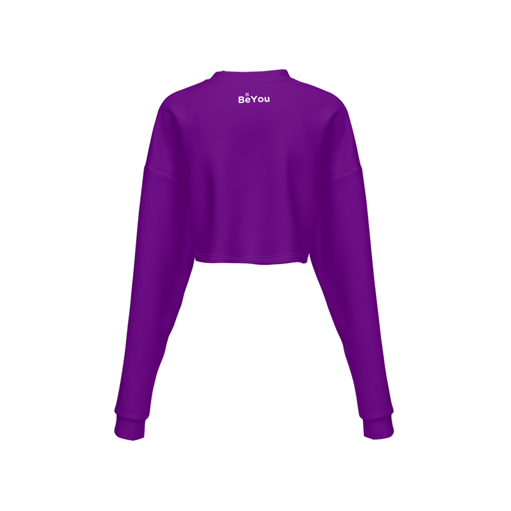BeYou Purple Mix Cropped Sustainable Crewneck Sweatshirt