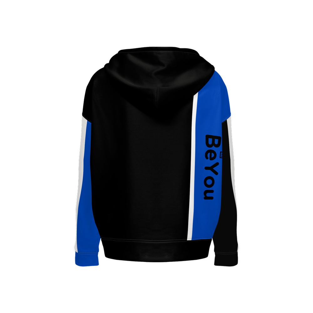 Blue & Black Casual Relaxed Fit Sustainable BeYou Hoodie