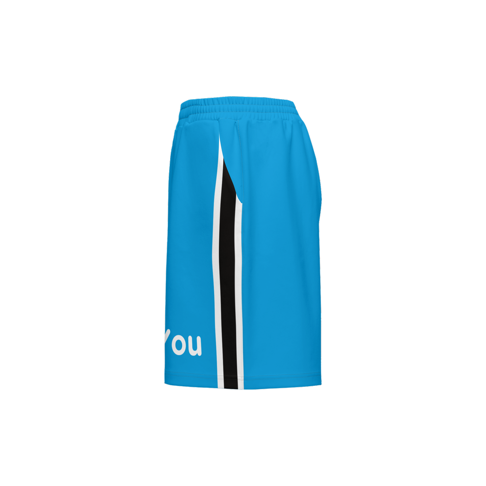 Aqua Blue Sports Mix Men Athletic Sustainable Shorts