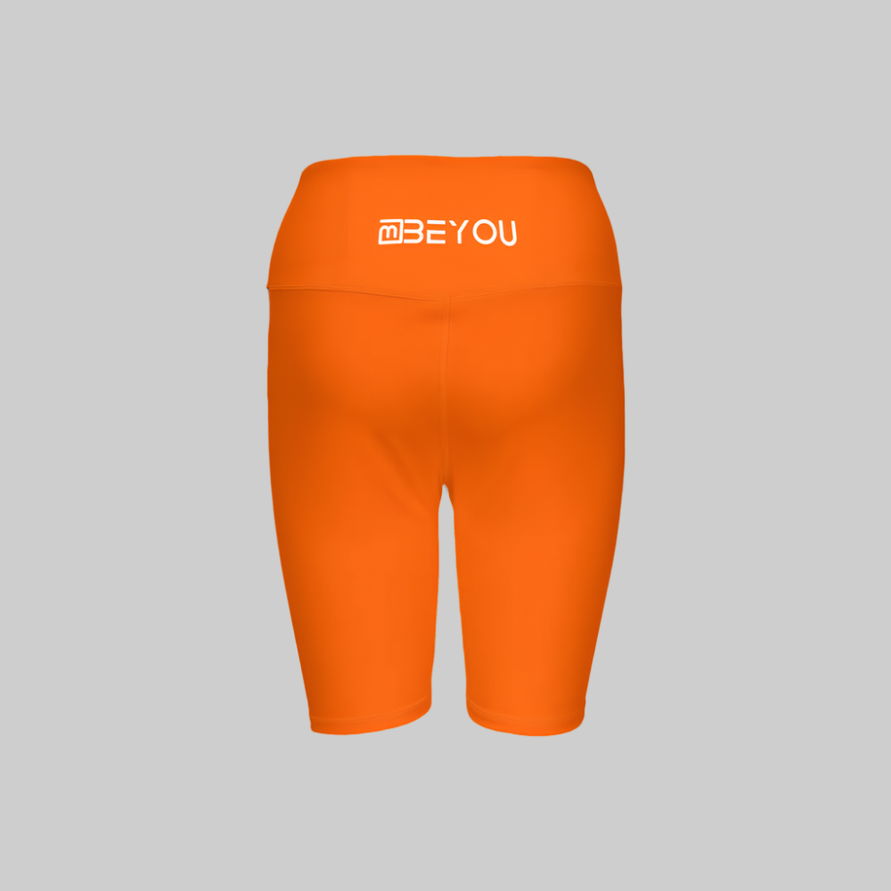 Be-Shapely Women's Recycled Orange Bike Shorts