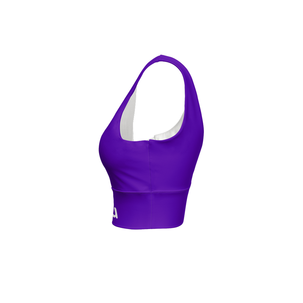 Purple Longline V-Shape-Back Sustainable Sports Bra