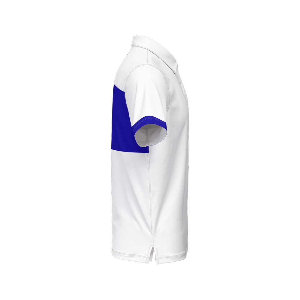 White & Blue Men’s Slim Fit Short-Sleeve Sustainable Polo Shirt