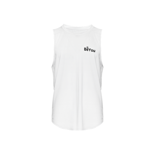 White Men Oversized High Performance Sustainable BeYou Tank Top