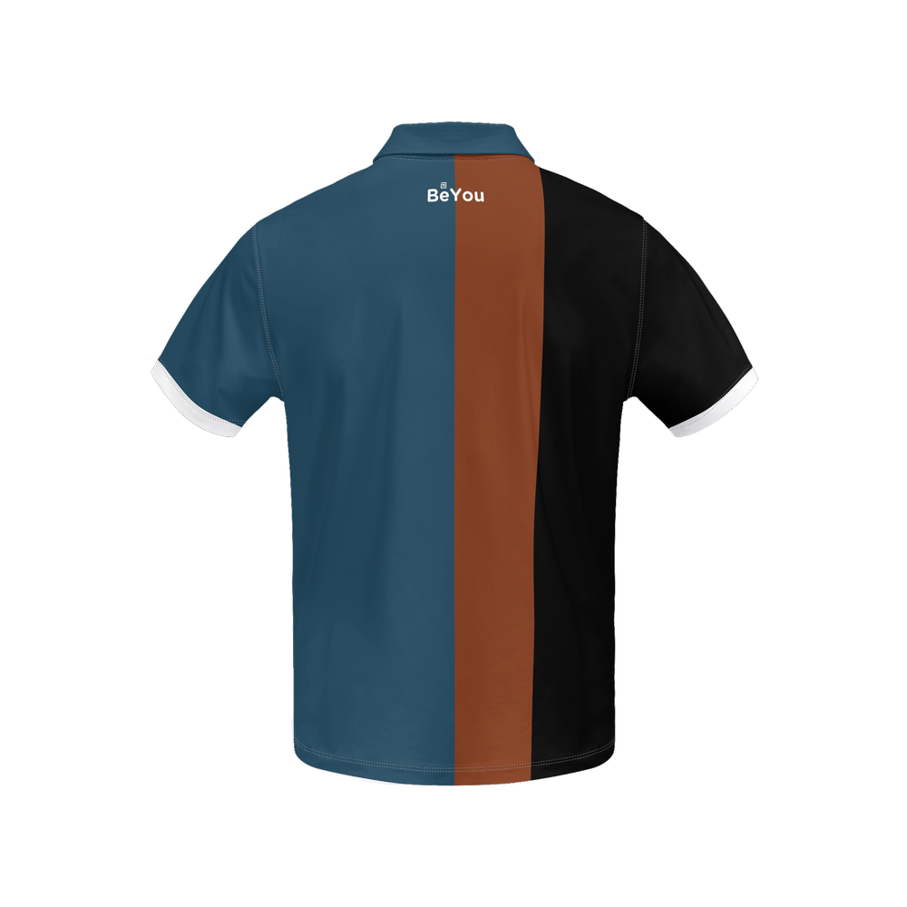 Black Block Colors Men’s Slim Fit Short-Sleeve Sustainable Polo Shirt