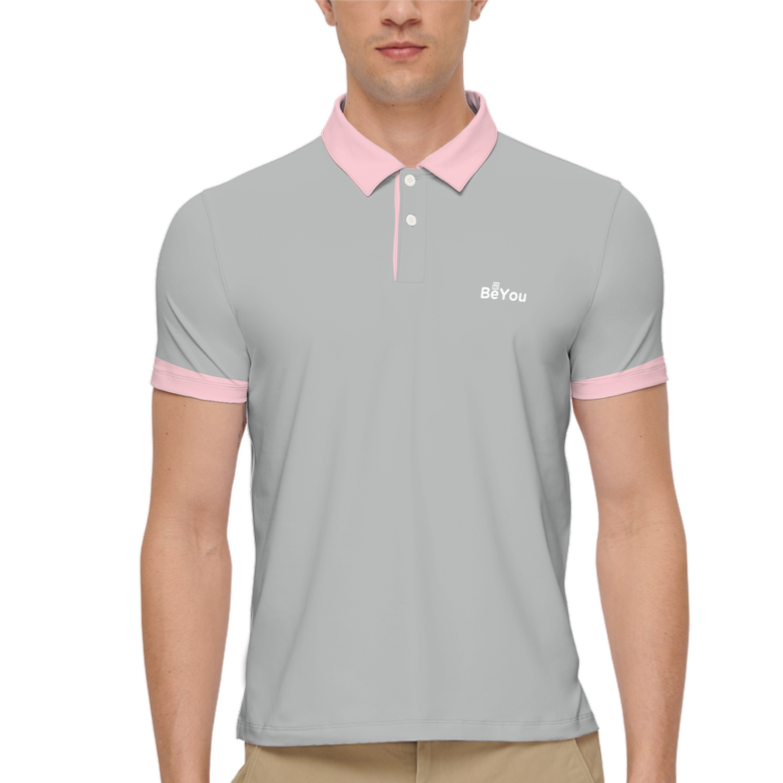 Pink Men’s Slim Fit Short-Sleeve Sustainable Polo Shirt