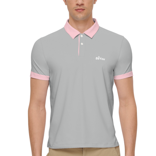 Pink Men’s Slim Fit Short-Sleeve Sustainable Polo Shirt