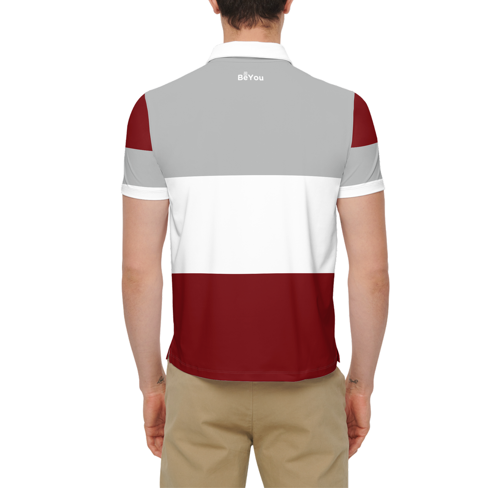 Burgundy Mix Men’s Slim Fit Short-Sleeve Sustainable Polo Shirt